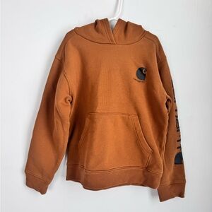 Carhartt Boys' Sweatshirt Graphic Hoodie in Carhartt Brown Size Medium (10/12)